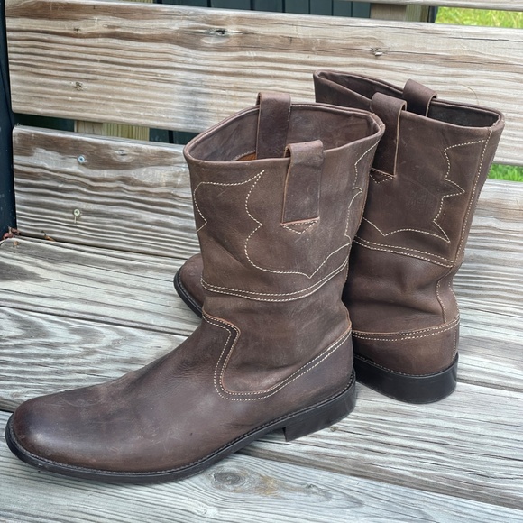 John Varvatos Hand Made Cowboy Boots (size marked 11 but fit more like 10)